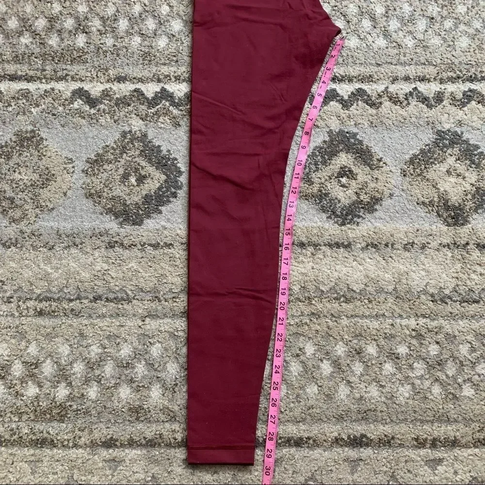 Lululemon Wunder Under Wine Maroon Leggings 10